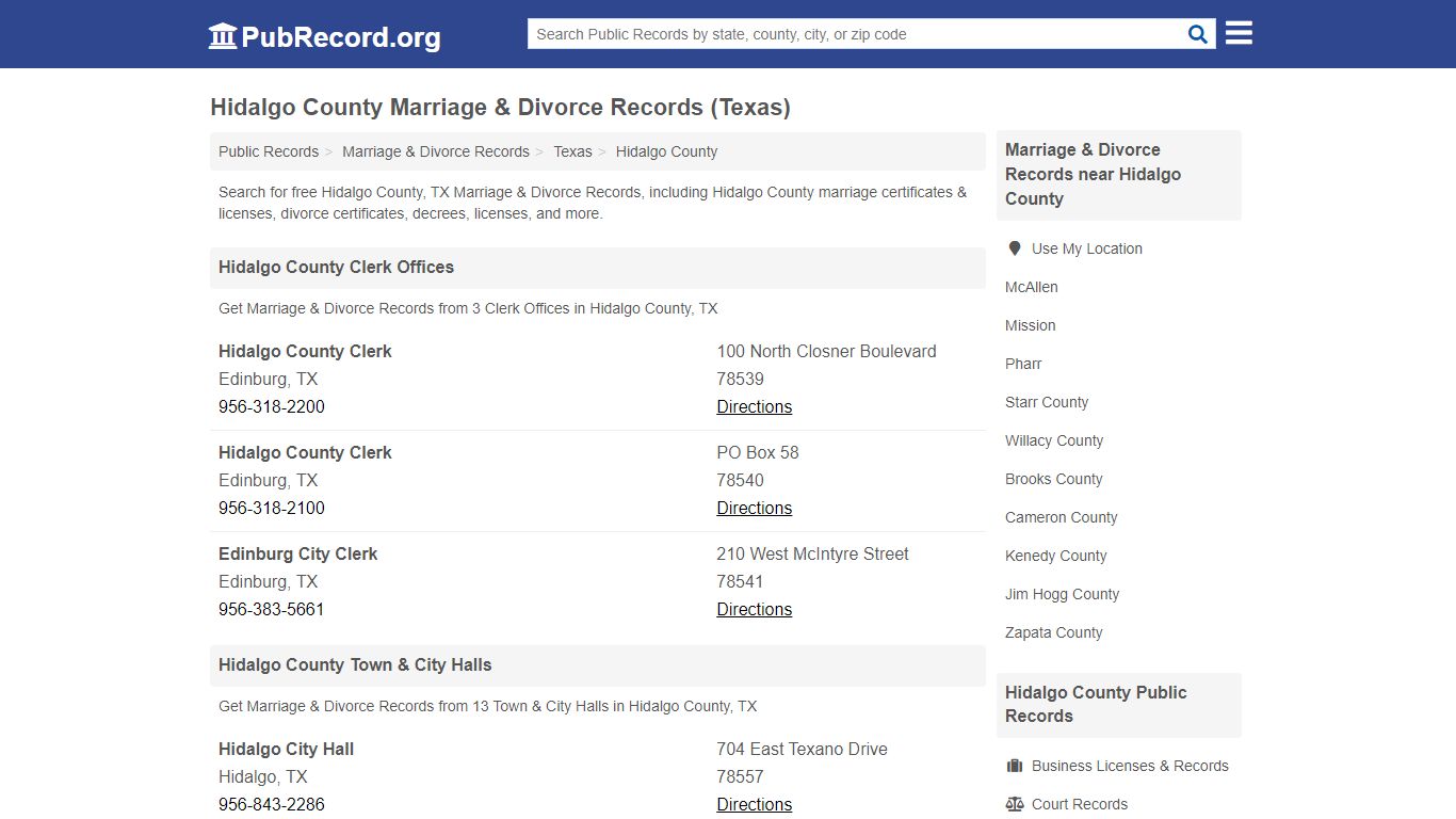 Free Hidalgo County Marriage & Divorce Records (Texas Marriage ...